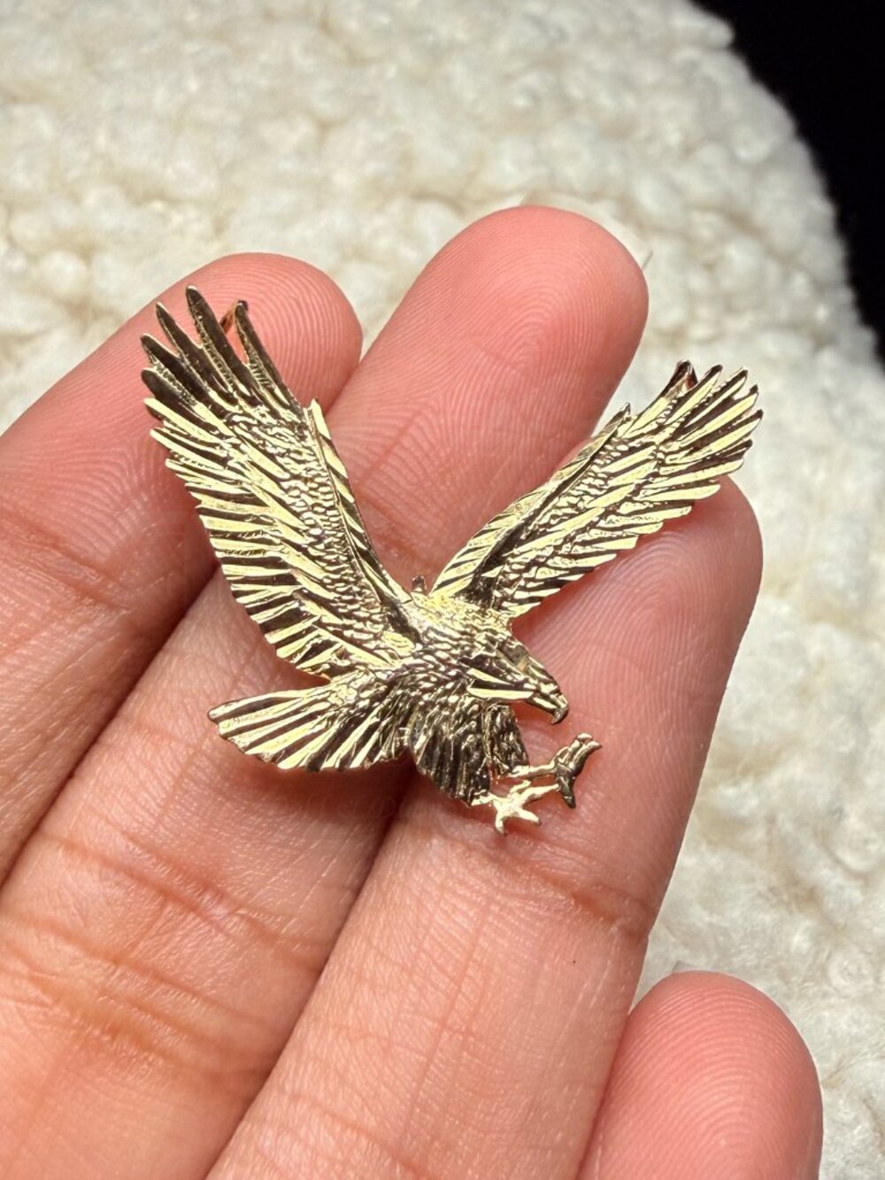 14K Yellow Gold Eagle Pendant